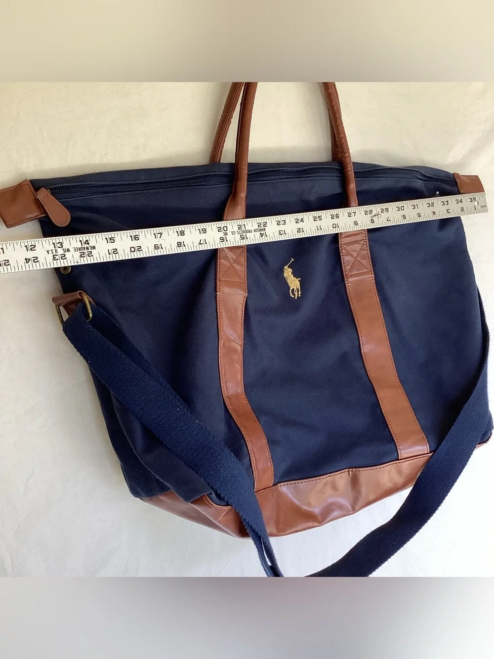 Vintage 1990s Polo by Ralph Lauren canvas weekender bag
